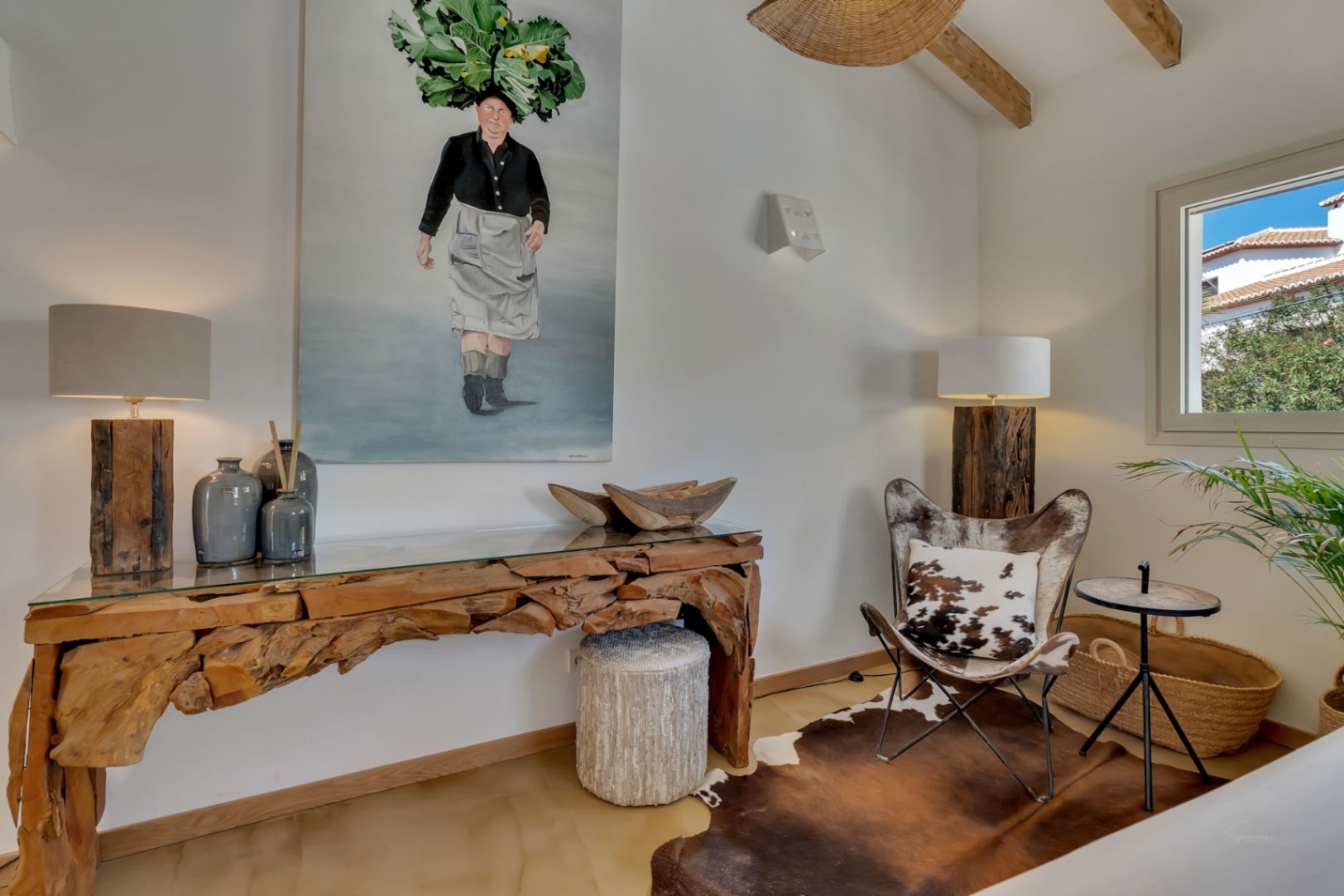 Villa de estilo ibicenco con vistas al mar en Moraira