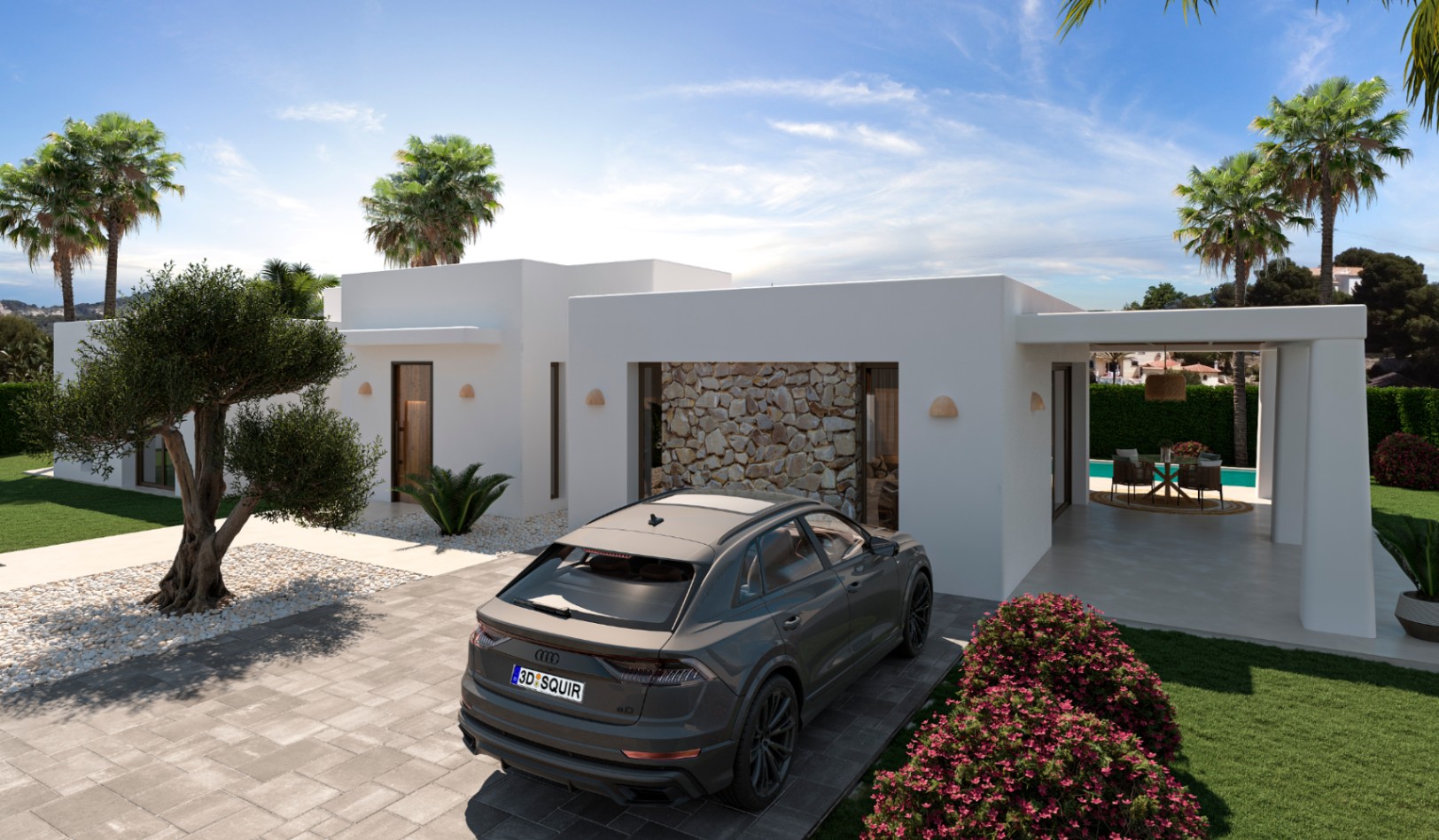 Villa méditerranéenne neuve avec vue sur le Montgó – En construction