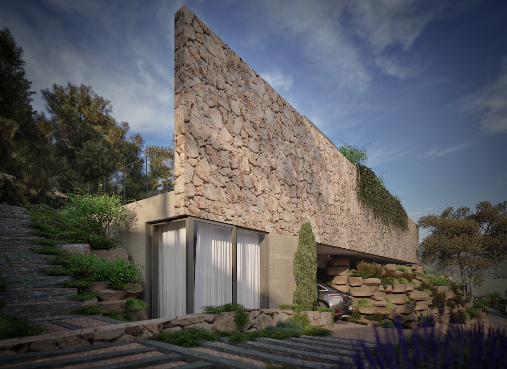 Villa moderne au design contemporain avec piscine privée, vues panoramiques sur la mer et à 700 m de la plage.