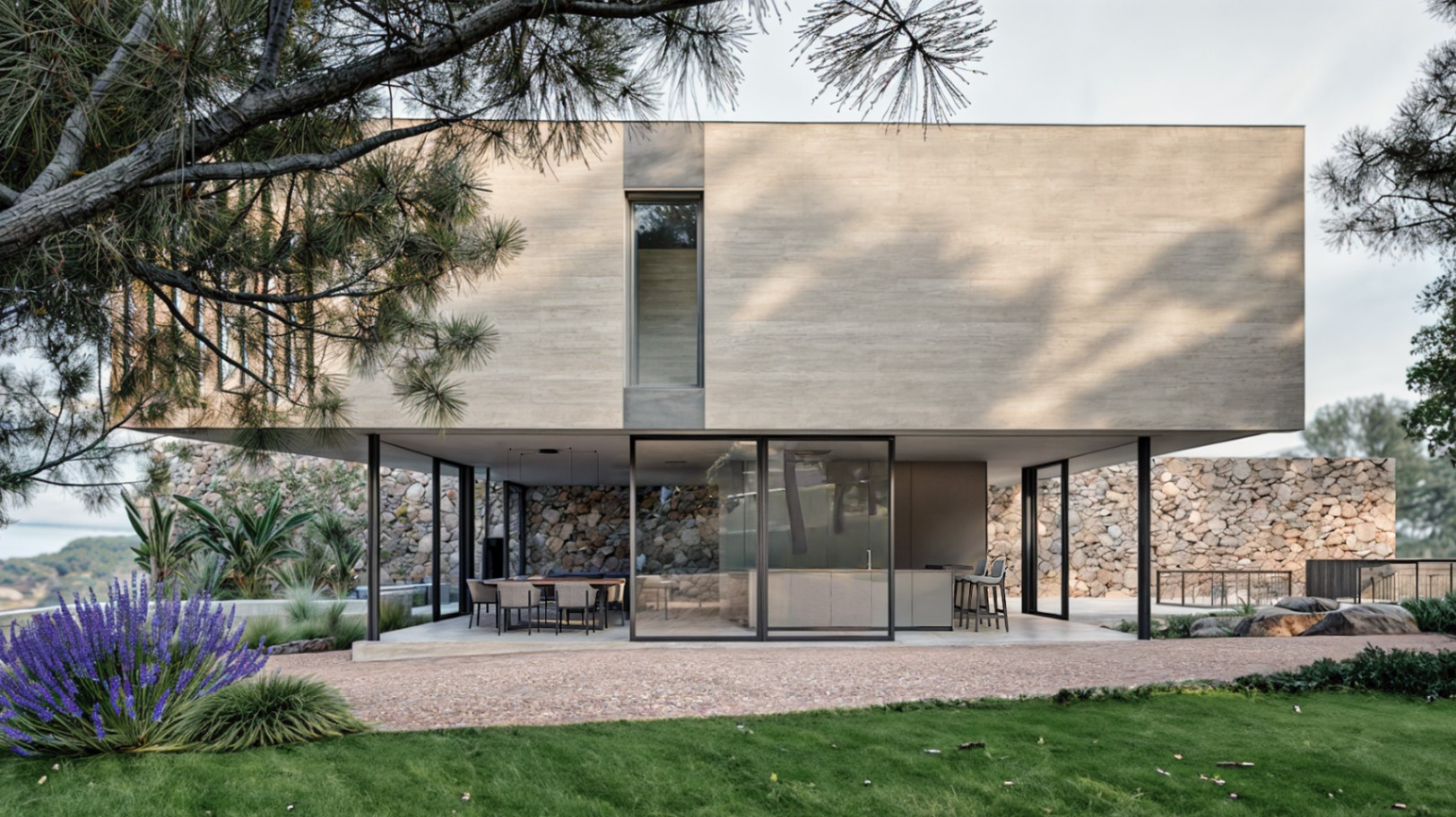 Villa moderne au design contemporain avec piscine privée, vues panoramiques sur la mer et à 700 m de la plage.
