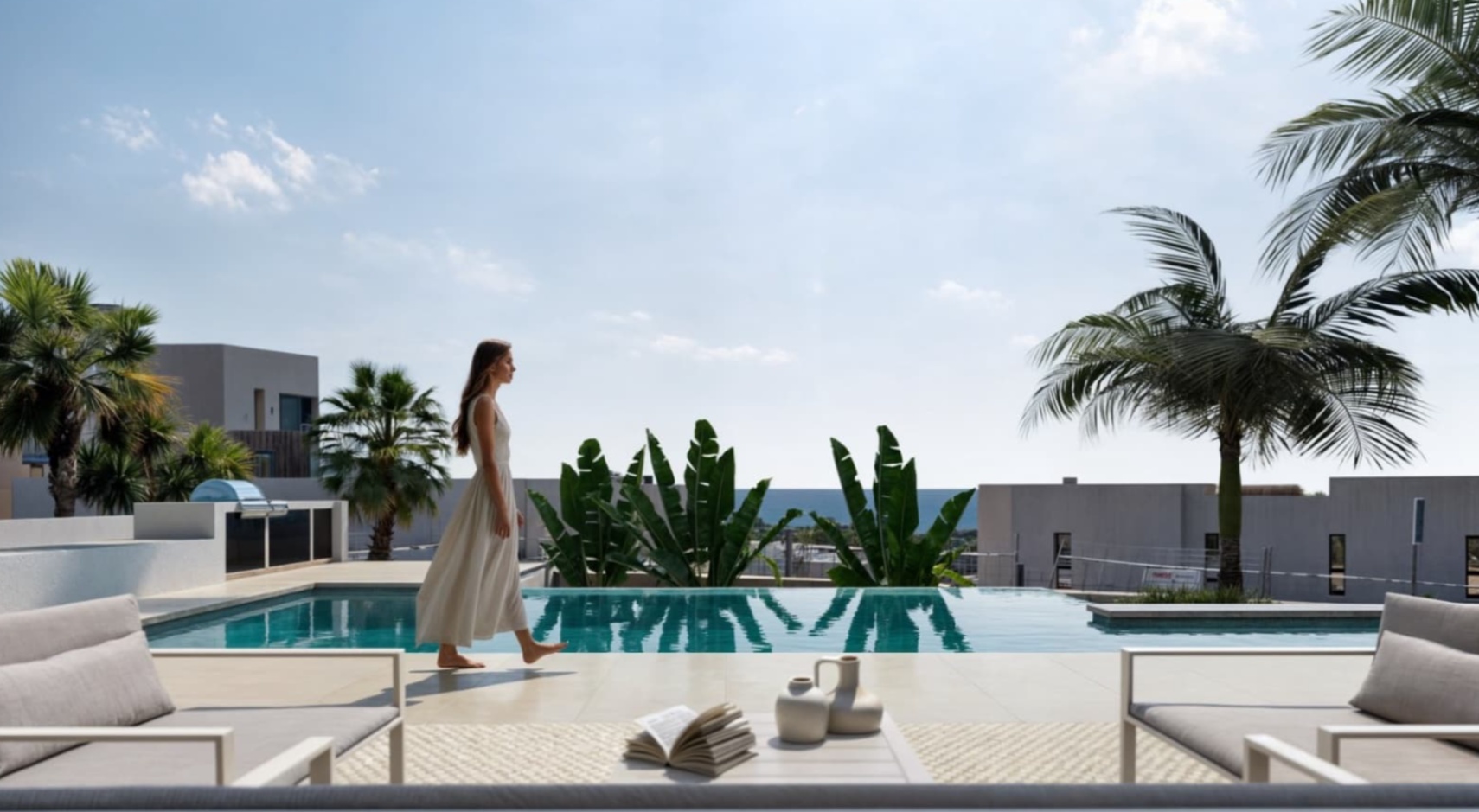 Villa de obra nueva de arquitectura contemporánea con vistas al mar en Moraira