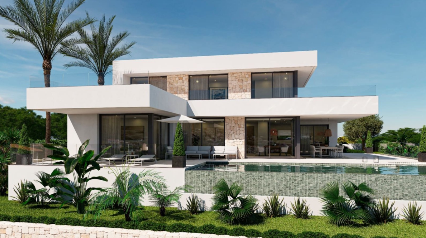 Moderne nybygg villa i Dénia med havutsikt og utsikt over Montgó