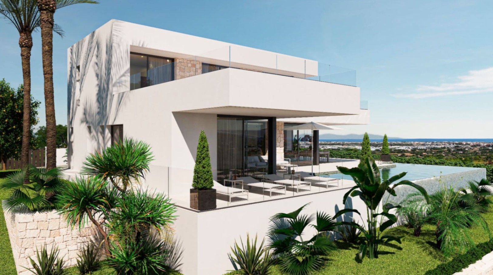 Moderne nybygg villa i Dénia med havutsikt og utsikt over Montgó