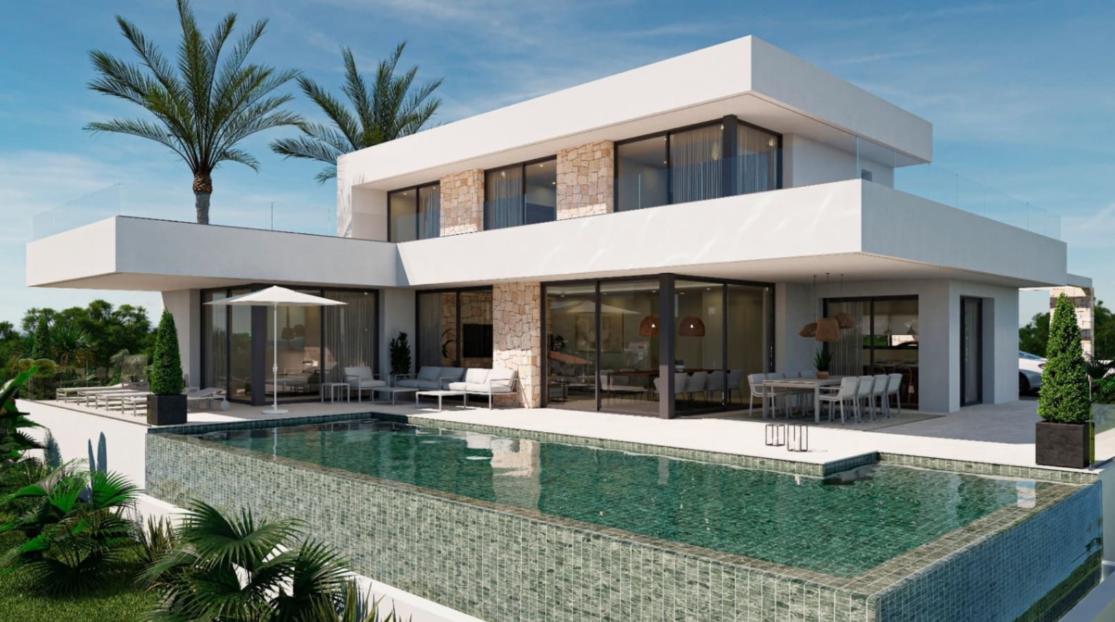 Moderne nybygg villa i Dénia med havutsikt og utsikt over Montgó