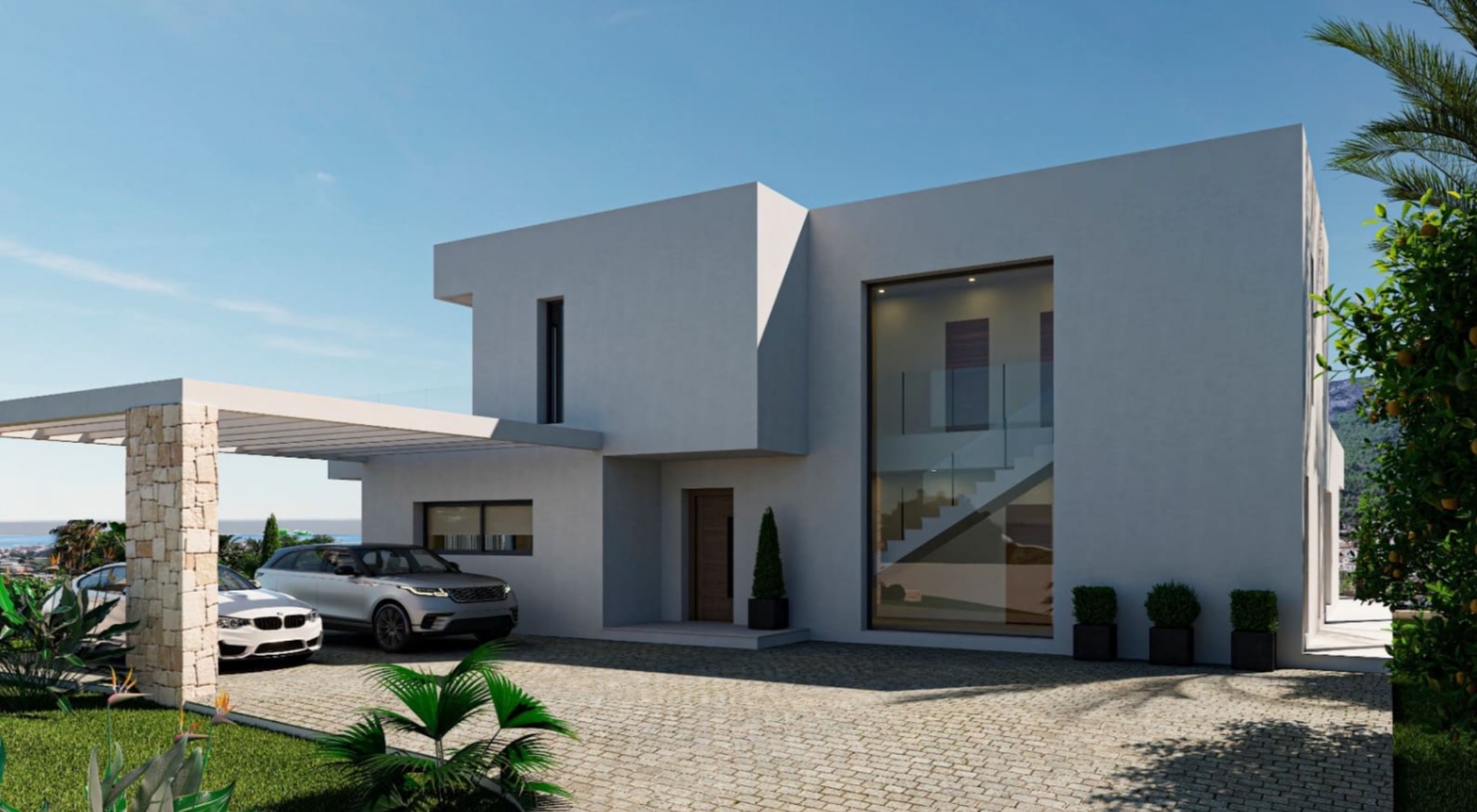 Moderne nybygg villa i Dénia med havutsikt og utsikt over Montgó