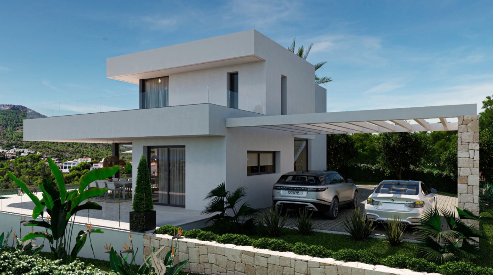 Moderne nybygg villa i Dénia med havutsikt og utsikt over Montgó