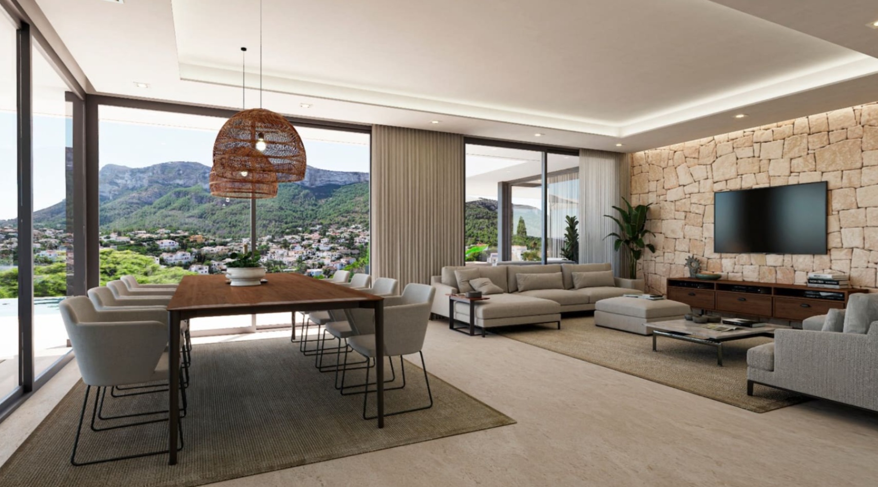 Moderne nybygg villa i Dénia med havutsikt og utsikt over Montgó