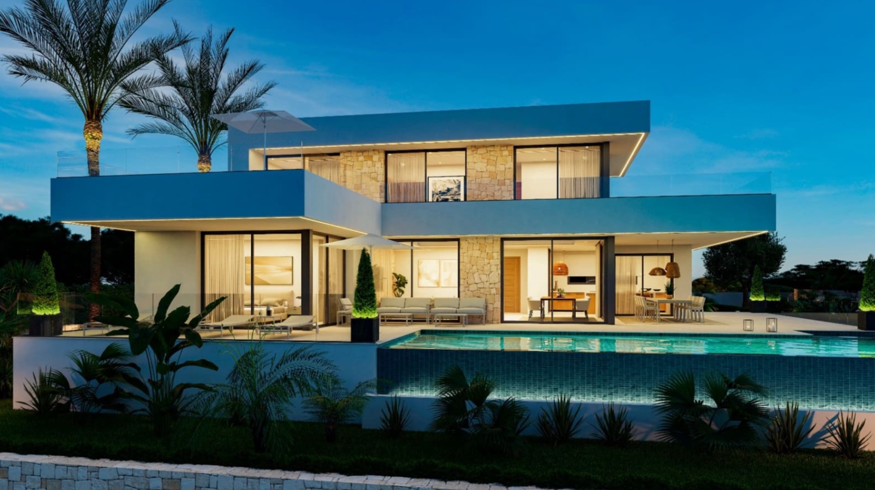 Moderne nybygg villa i Dénia med havutsikt og utsikt over Montgó