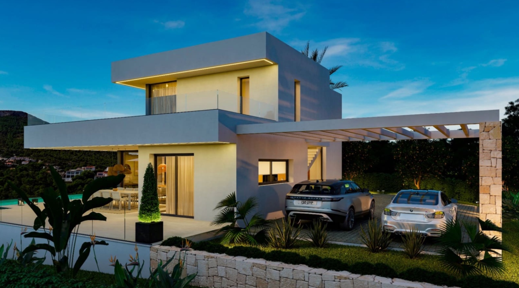 Moderne nybygg villa i Dénia med havutsikt og utsikt over Montgó