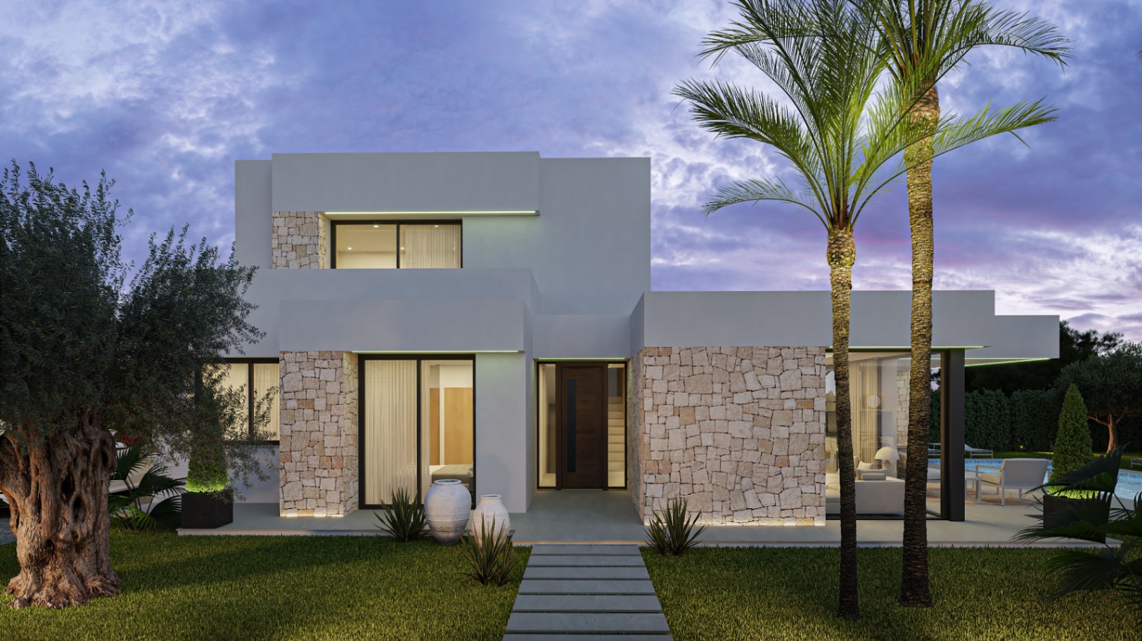 Villa moderne avec 4 chambres, piscine et jardin à Dénia