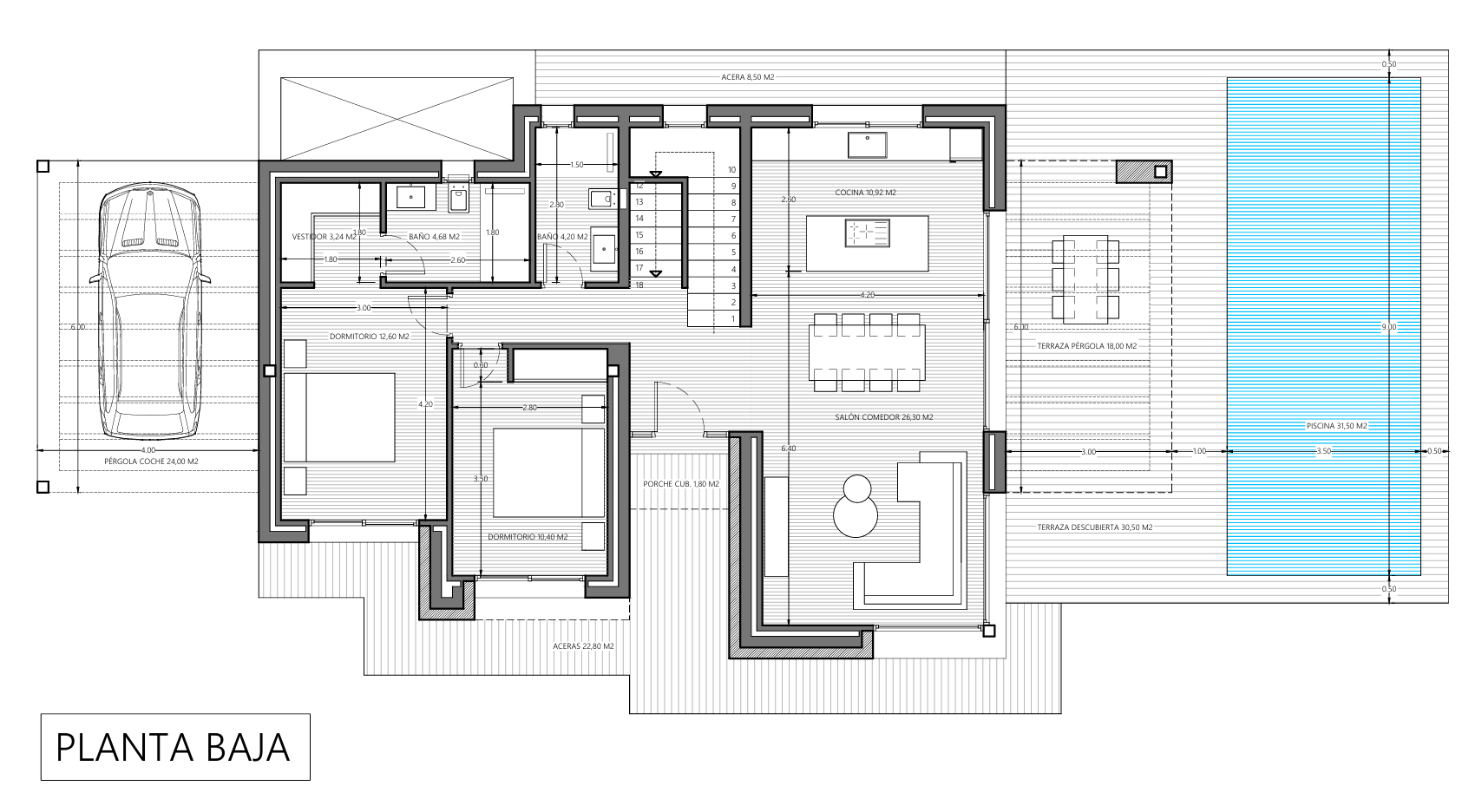 Villa moderne avec 4 chambres, piscine et jardin à Dénia