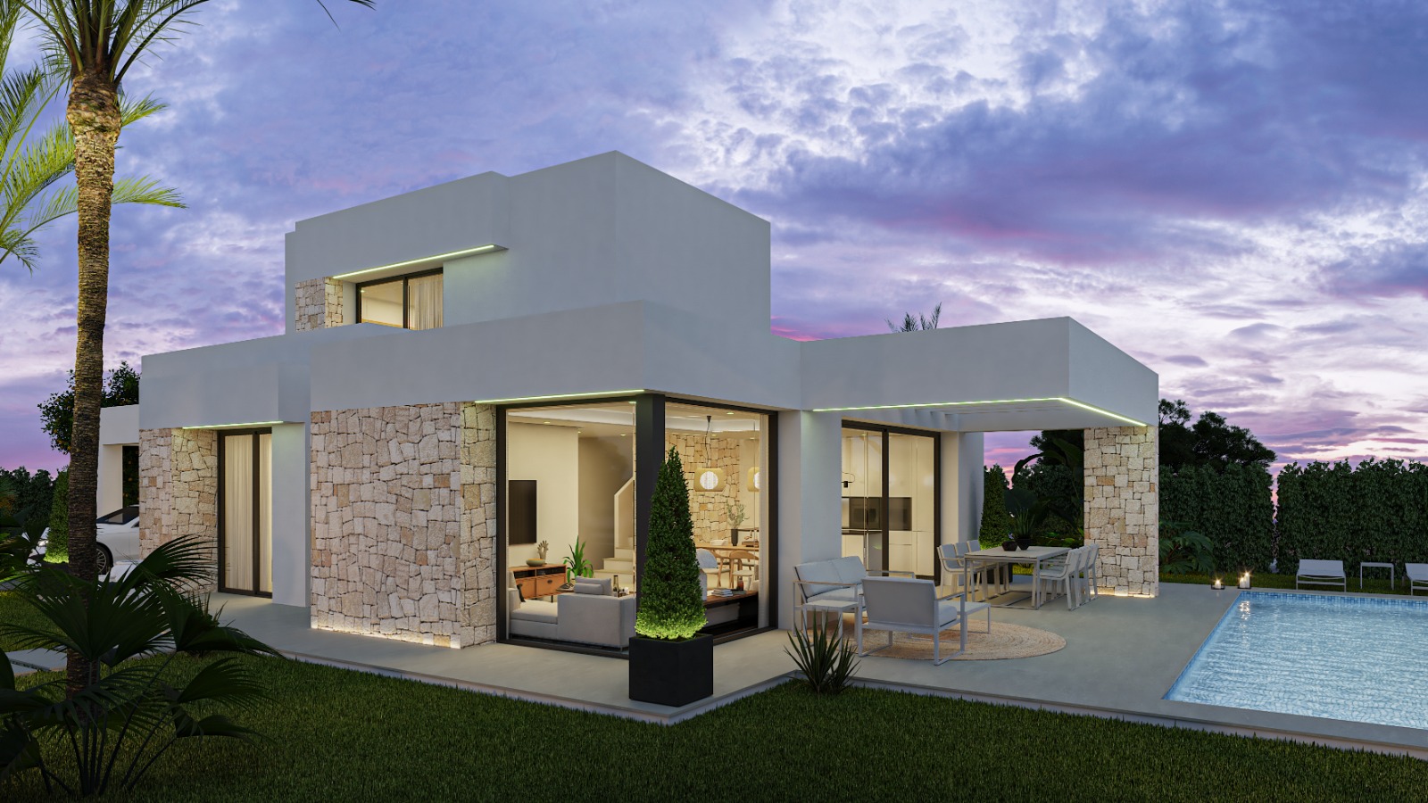 Villa moderne avec 4 chambres, piscine et jardin à Dénia