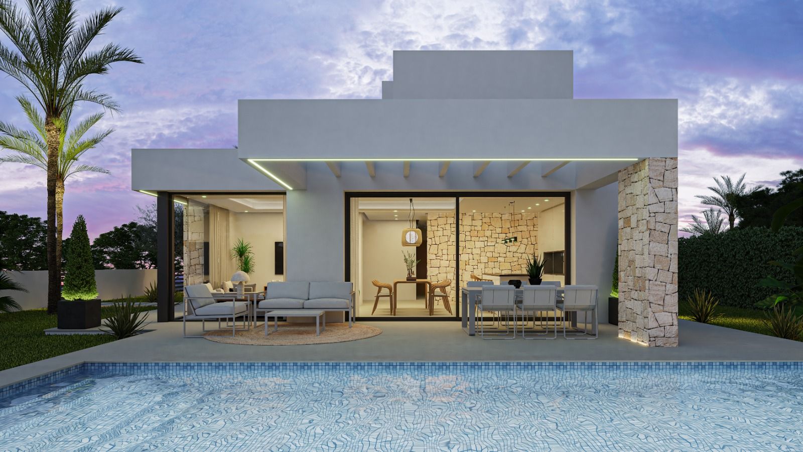 Villa moderne avec 4 chambres, piscine et jardin à Dénia
