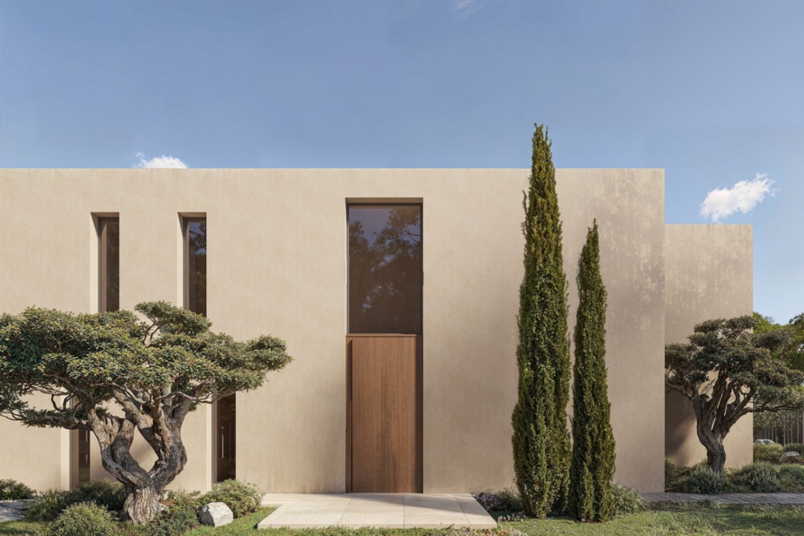Nybyggd villa i Moraira med modern design, öppen utsikt och privat pool.