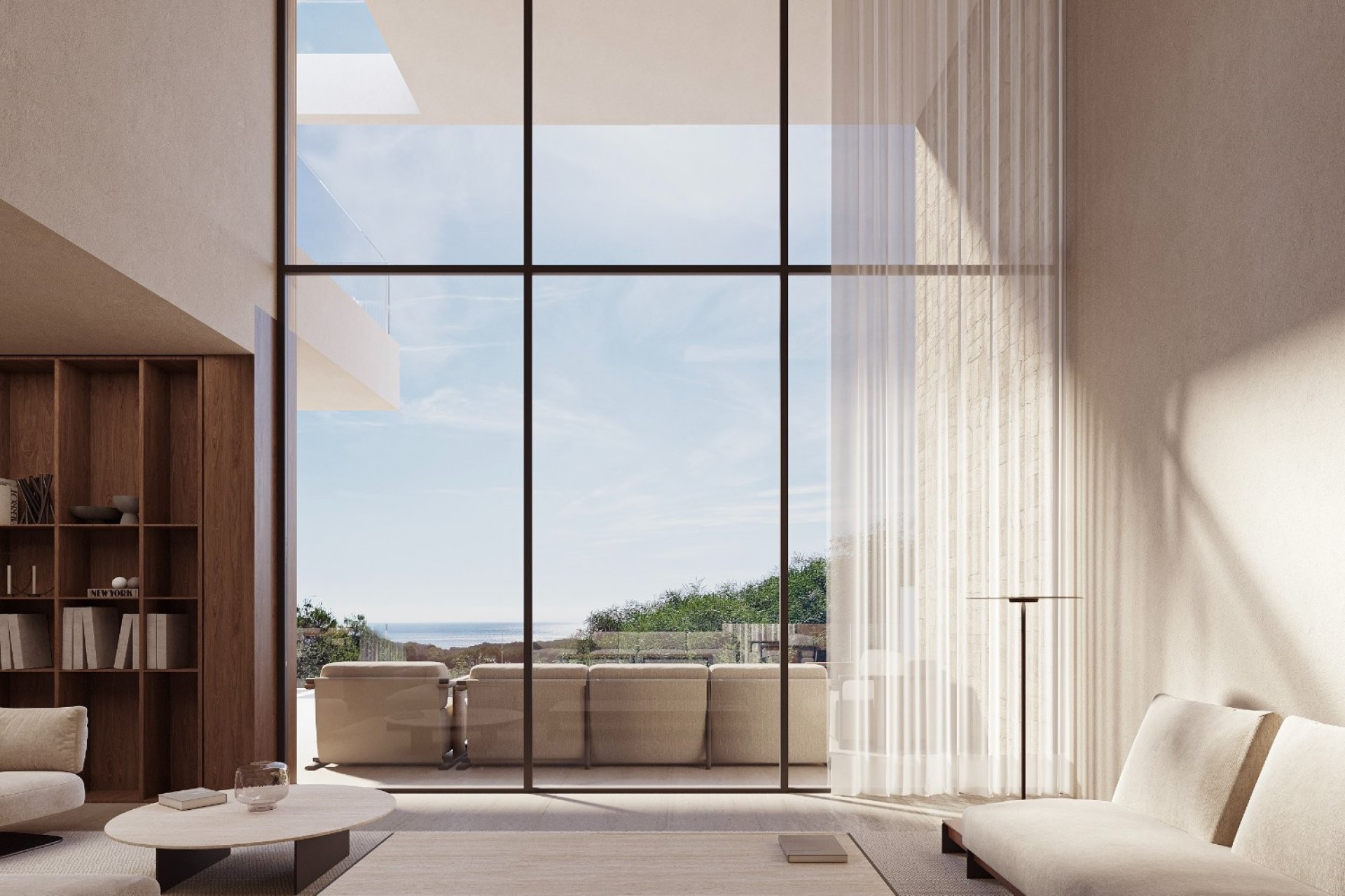 Nybyggd villa i Moraira med modern design, öppen utsikt och privat pool.
