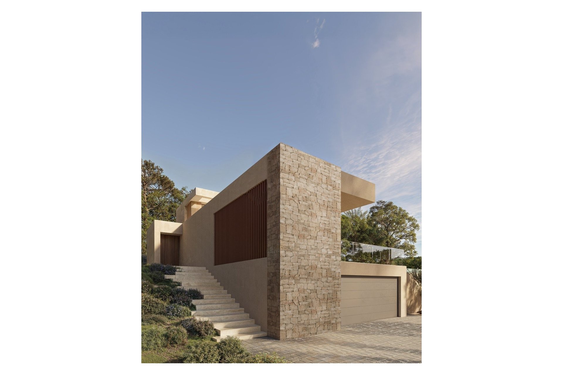 Villa neuve à Moraira avec vue sur la mer, piscine privée et design méditerranéen contemporain.