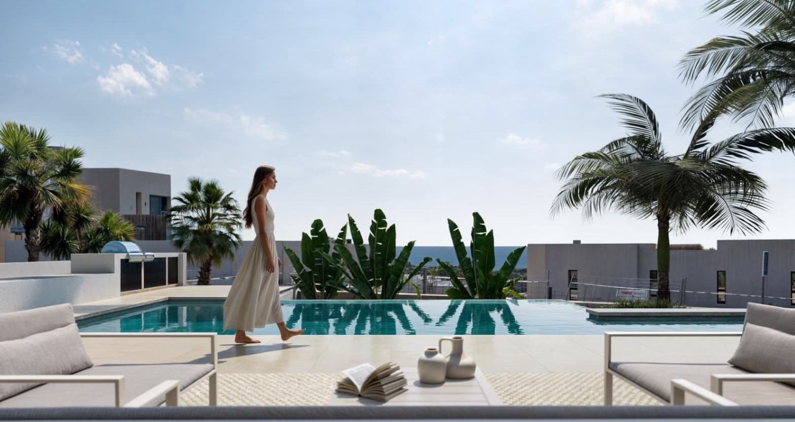 Villa neuve avec vue sur la mer et piscine à débordement à Moraira