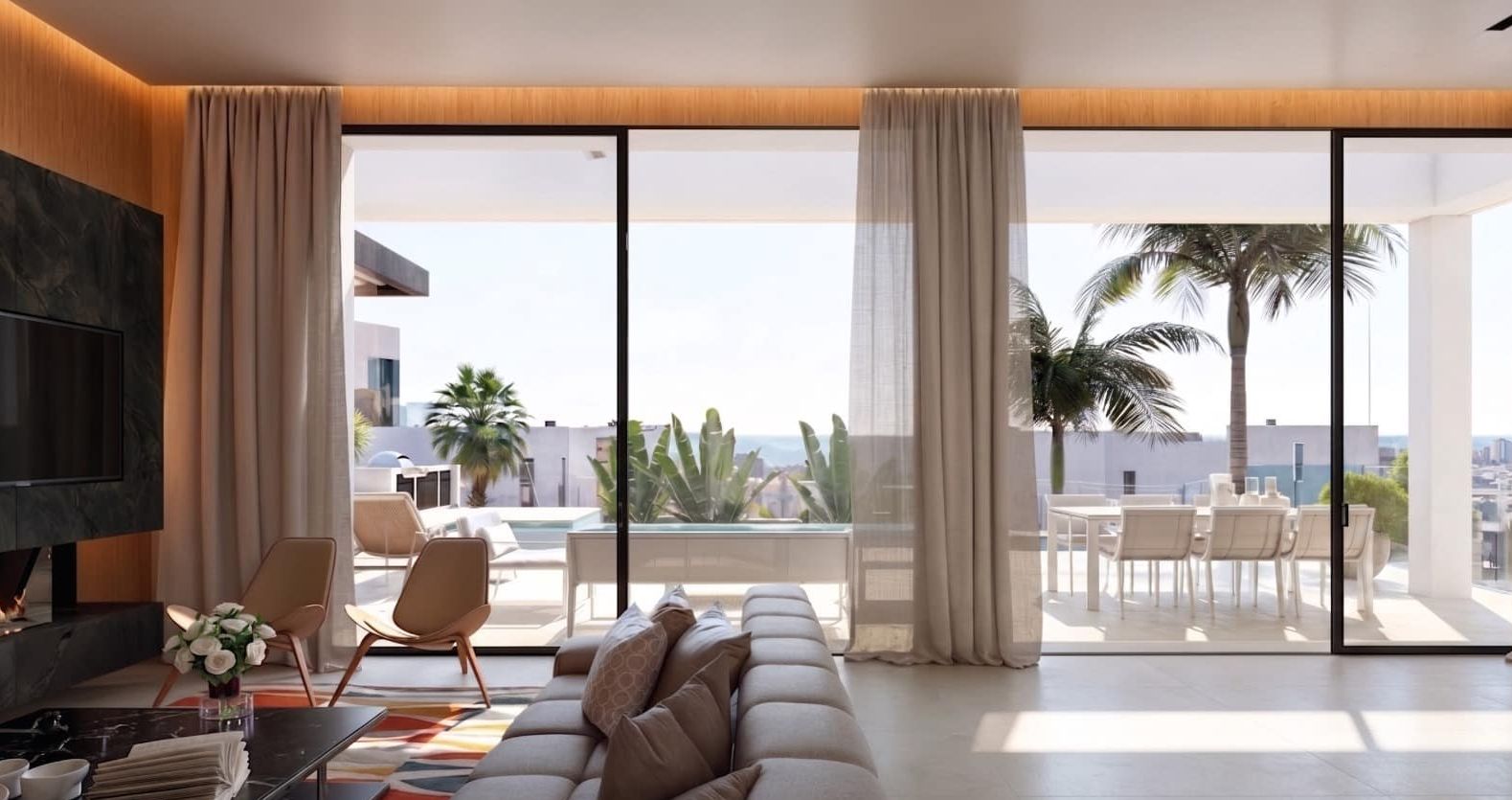 Villa neuve avec vue sur la mer et piscine à débordement à Moraira