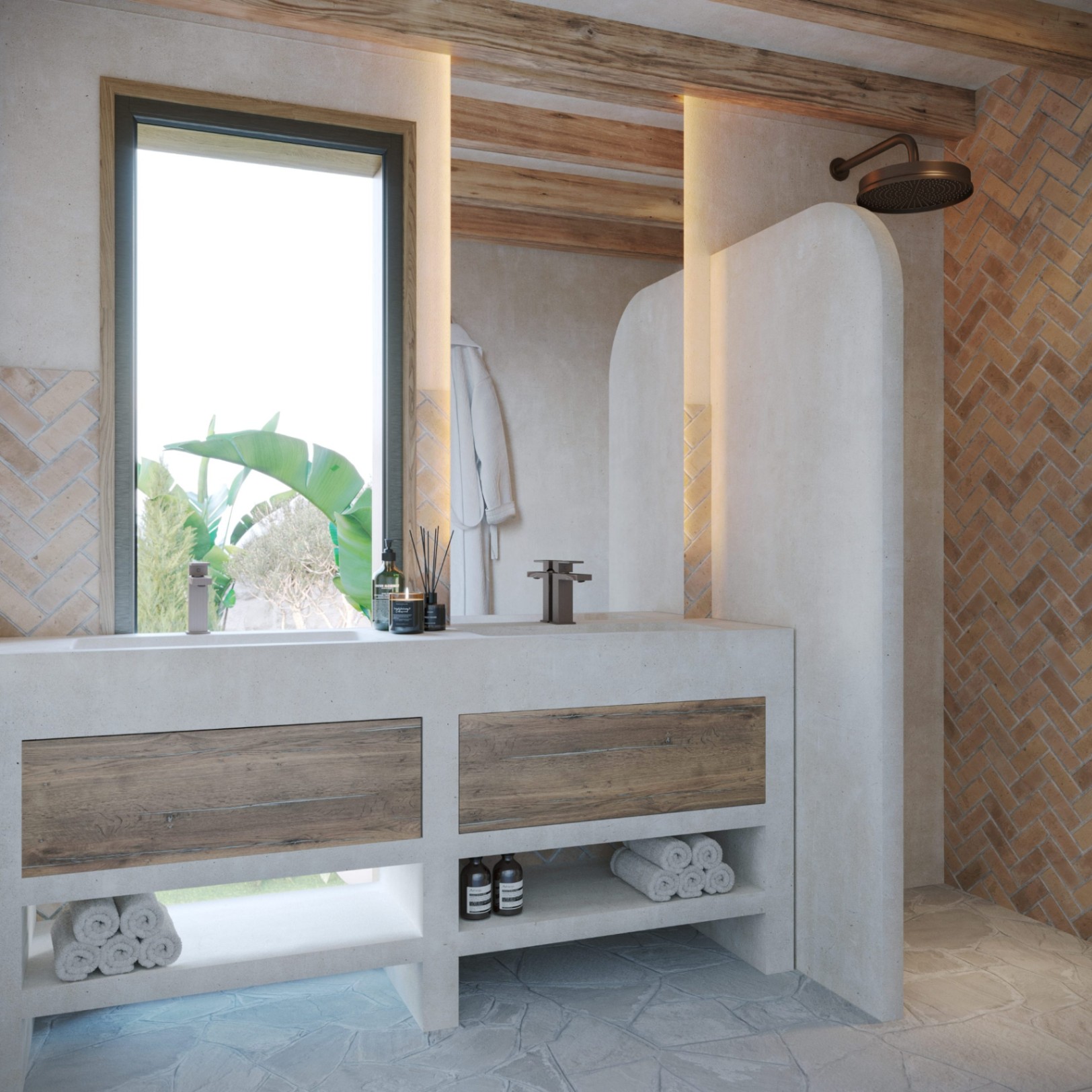 Villa méditerranéenne ibicenca rénovée avec vue sur le Montgó à Jávea