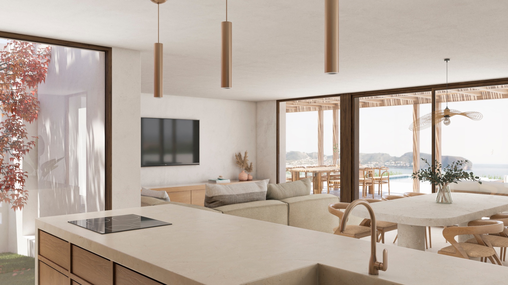 Modern villa with sea views for sale in Moraira