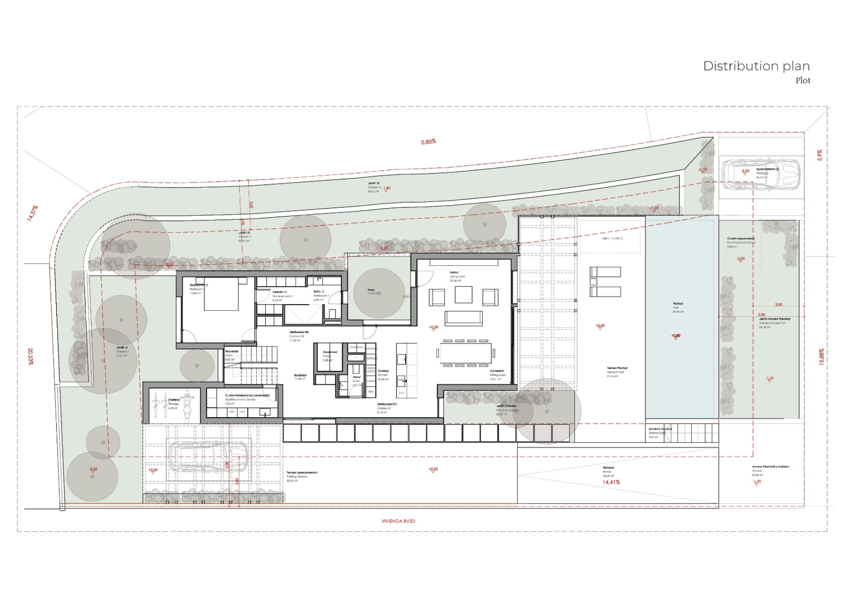 Modern villa with sea views for sale in Moraira